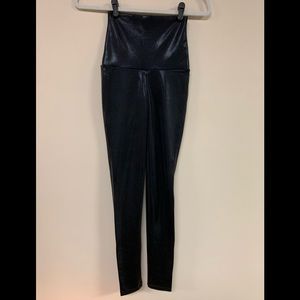 Shiny Black High Waisted Leggings